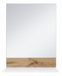 Зеркало Misty Адриана 55 с полочкой белый/светлое дерево