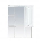 Зеркало-шкаф Misty Александра 75 R белый металлик