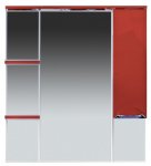 Зеркало-шкаф Misty Кристи 90 R красная эмаль с подсветкой